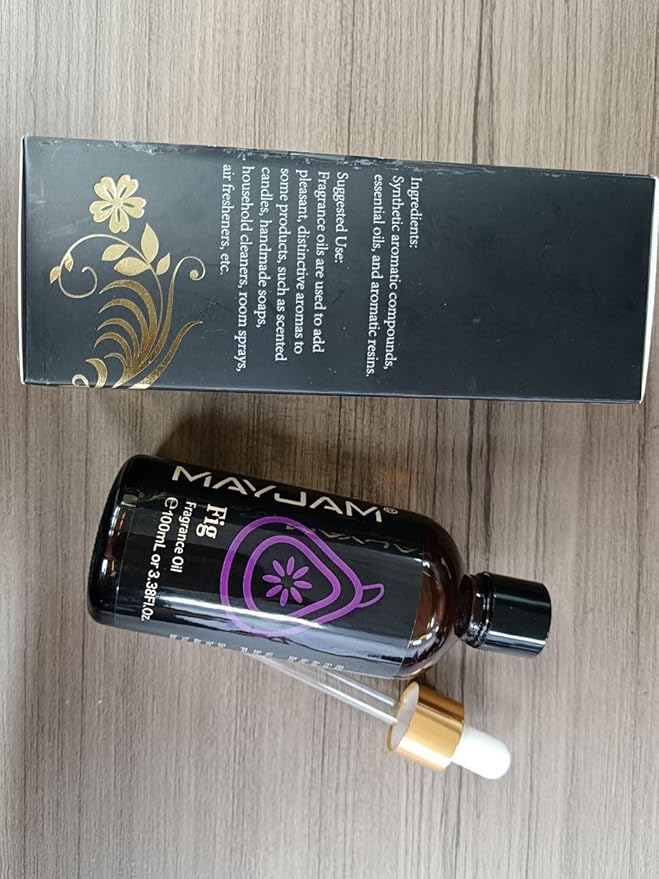 100ML/3.38FL.OZ Fig Fragrance Oils with Glass Dropper, Essential Oils for Diffusers for Home, Long Lasting Scented Oils for Diffusers Soap Candle Making
