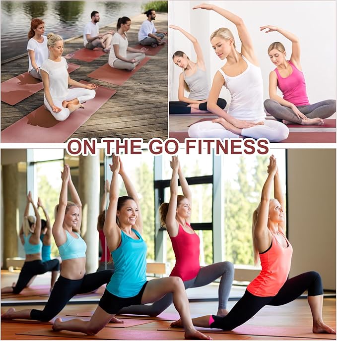 Funtery 24 Pcs 3 mm Thick Yoga Mat Exercise Workout Mat Non Slip Fitness Yoga Pad for Women Gym Home Yoga Pilates