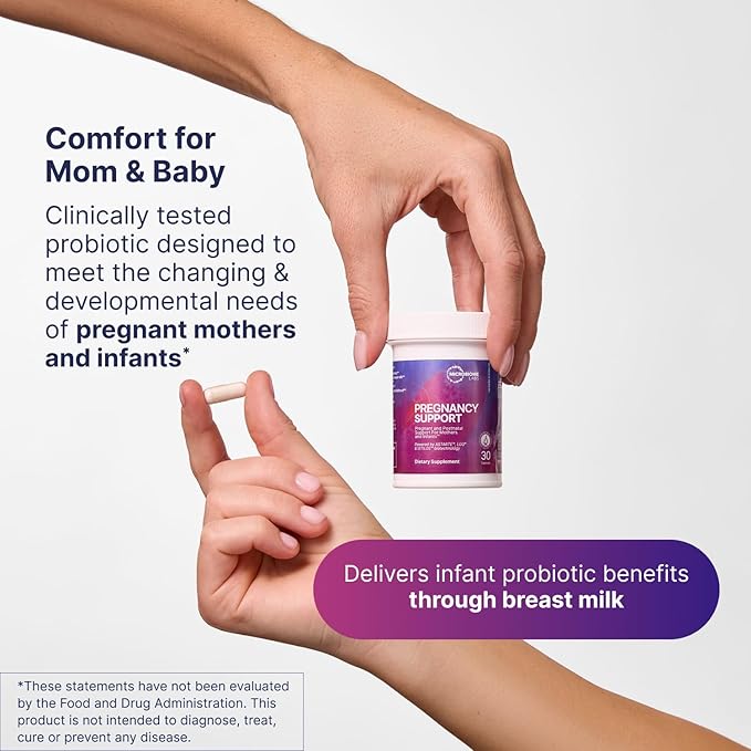 Microbiome Labs Pregnancy Support - Prenatal Probiotic Dietary Supplements - Support Gut Health, Vaginal Comfort, Postnatal Wellness & Infant Health Through Breast Milk (30 Capsules)