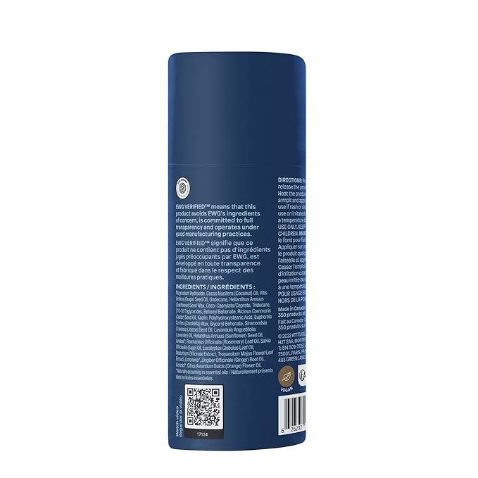 ATTITUDE Natural Deodorant, Aluminum-free, Odor Control & Long Lasting, Nourishing Ingredients, Castor and Jojoba Oils, Baking Soda-free, EWG Verified, For Men and Women, Sage & Rosemary, 3 Oz
