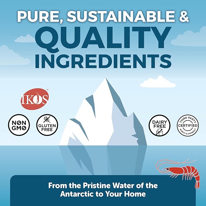 Viva Naturals Antarctic Krill Oil 1250 mg, Omega 3 EPA DHA and Astaxanthin, Joint Support and Brain Supplement with Antioxidant Properties, No Fishy Aftertaste (Pack of 6)