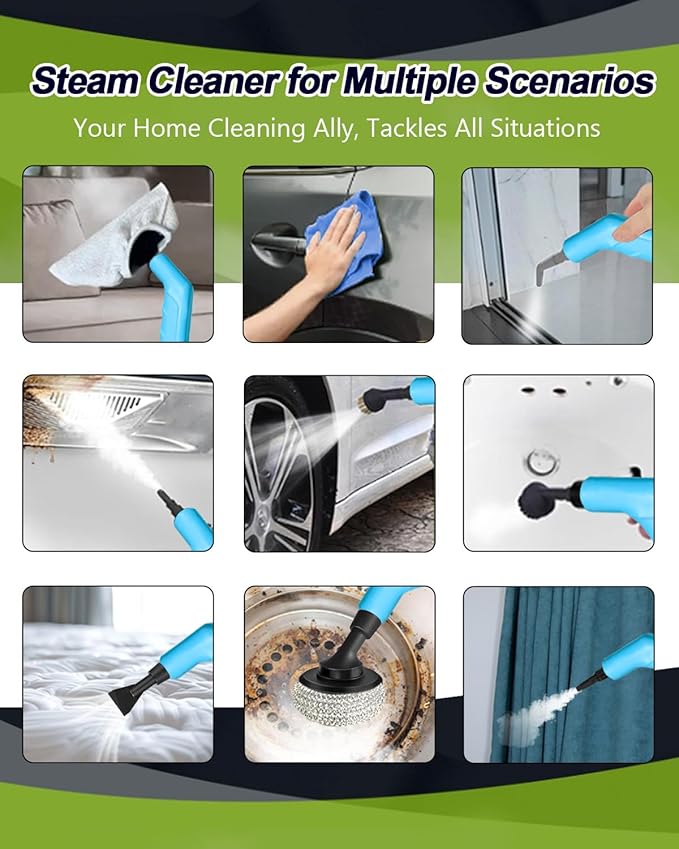 Steam Cleaner for Home, 10s Heat-Up, 4.5BAR High Pressure Portable Steamer for Cleaning, 3 Levels Adjustable Pressurized Handheld Steam Cleaner for Car, Grease,Tile, Dirt, Grout, Bed bugs, Blue