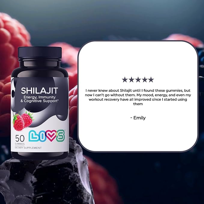 Shilajit Gummies - 10,000mg Pure Himalayan Shilajit with Fulvic Acid & Trace Minerals | Max Strength for Enhanced Energy, Focus & Immune Support | Men & Women's Wellness Supplement - 50 Ct