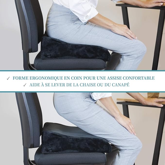 Orthopedic Booster Seat Cushion - 18 x 13 x 3.1 Plush Memory Foam Raiser Chair Cushions for Height Boost, Travel and Work - Padded Foam Support Pillow for Office, Car, Home and Wheelchair