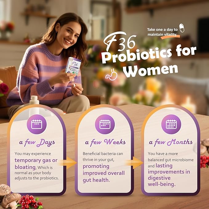 Probiotics for Women 55 Billion CFU – Vaginal & Digestive Health, Immune Support, Sleep & PH Balance – with Cranberry, β-Glucan, Prebiotics & Postbiotics – Once Daily Capsule - 30 Capsules Pack