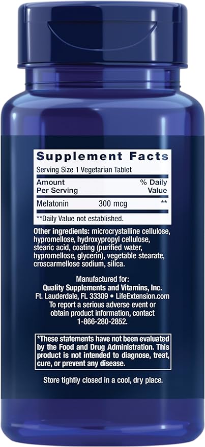 Life Extension DHEA 25mg and Melatonin 6 Hour Time Release 300mcg - 100 Capsules and 100 Tablets
