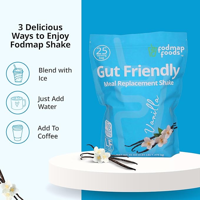 Certified Protein Shake Powder Meal Replacement – Gut Friendly 16g Plant Based Protein, Low Fermentation, Gluten-Free High Protein Meal Replacement Shake Powder | 25 Servings 44.1oz