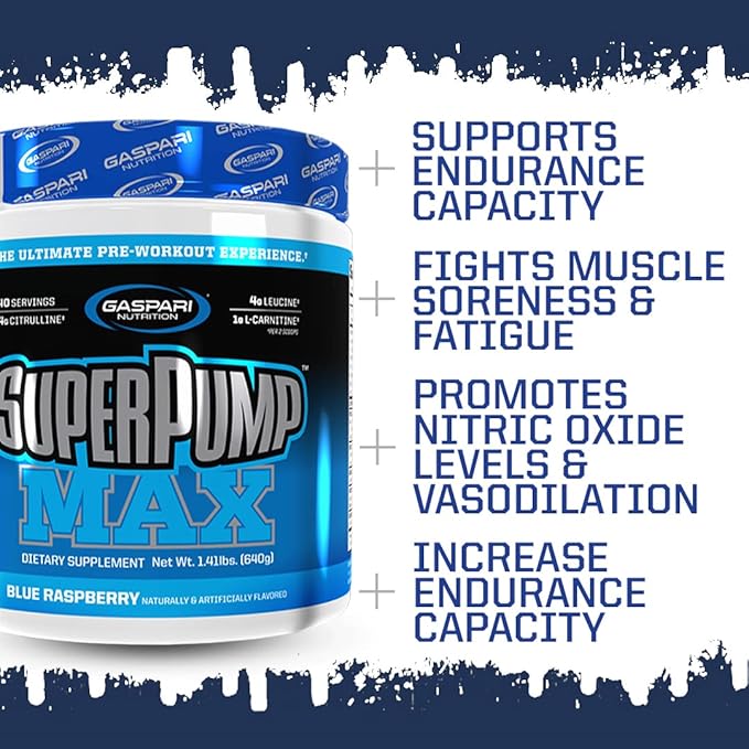 Gaspari Nutrition SuperPump MAX, The Ultimate Pre Workout Powder, Sustained Energy Preworkout, Nitric Oxide Booster, Muscle Growth, Recovery & Replenishes Electrolytes (Grape Cooler)