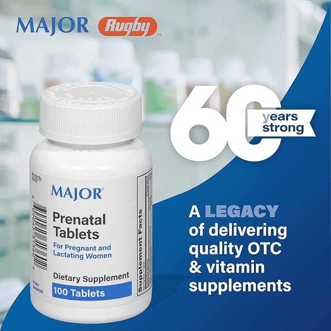 MAJOR Prenatal Tablets for Pregnant and Lactating Women - Dietary Supplement - 100 Count