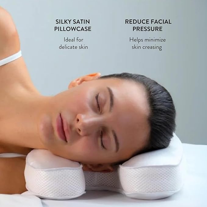 Nurse Jamie Beauty Bear Memory Foam Skincare Pillow – Anti-Wrinkle U-Shape Pillow with Satin & Bamboo Cover for Smoother, Rested Skin