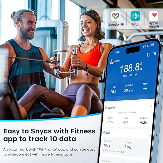 GE Smart Scale for Body Fat, Weight Scales with BMI Muscle Mass Button Function 500lbs Digital Bathroom Weight Machine Body Composition Monitor 11.8" Platform Accurate Weighing Health Analyzer