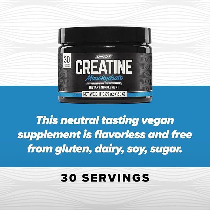 ONNIT Creatine Monohydrate Powder – 5g Premium Creatine for Muscle Strength, Power & Lean Mass, Supports Brain Health & Cellular Energy, Unflavored, 30 Servings, 5.29 oz (2-Pack)