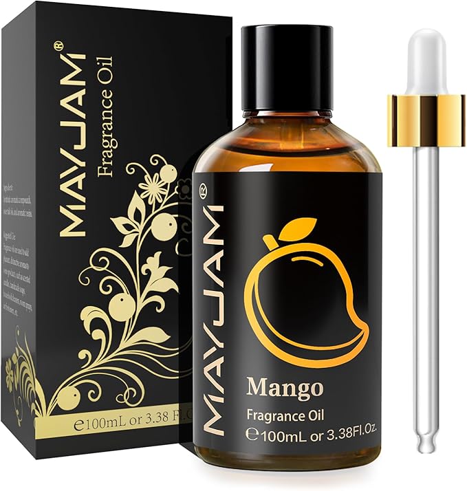 100ML/3.38FL.OZ Mango Fragrance Oils with Glass Dropper, Essential Oils for Diffusers for Home, Long Lasting Scented Oils for Diffusers Soap Candle Making