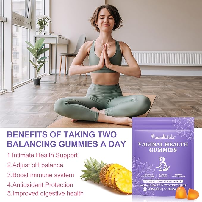 Vaginal Probiotic Gummies for Women - 1B CFU Bacillus Coagulans 1969, pH & Flora Support, Vag Comfort, NSF Certified, Gluten/Sugar Free, 60 Count (1-Month Supply)