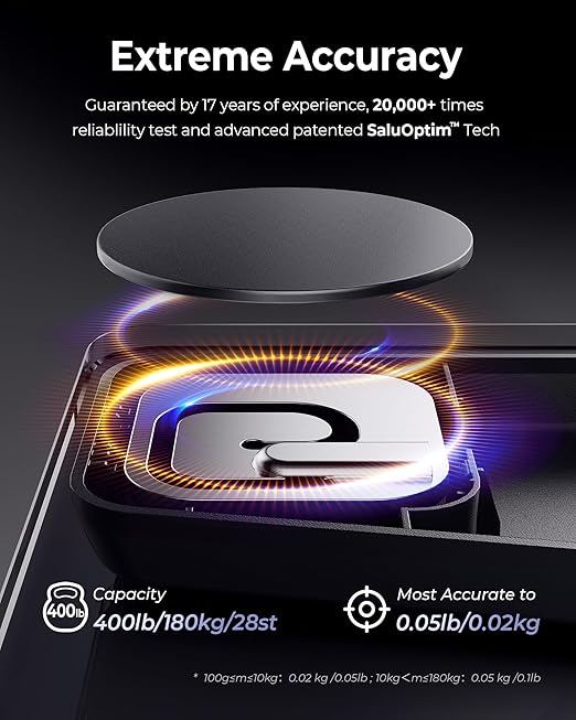 Smart Scale for Body Weight, Professional Bathroom Digital Scale with BMI, Body Fat, Muscle Mass, Most Accurate to 0.05lb, Large Display High Accurate Body Composition Machine with Fitness App