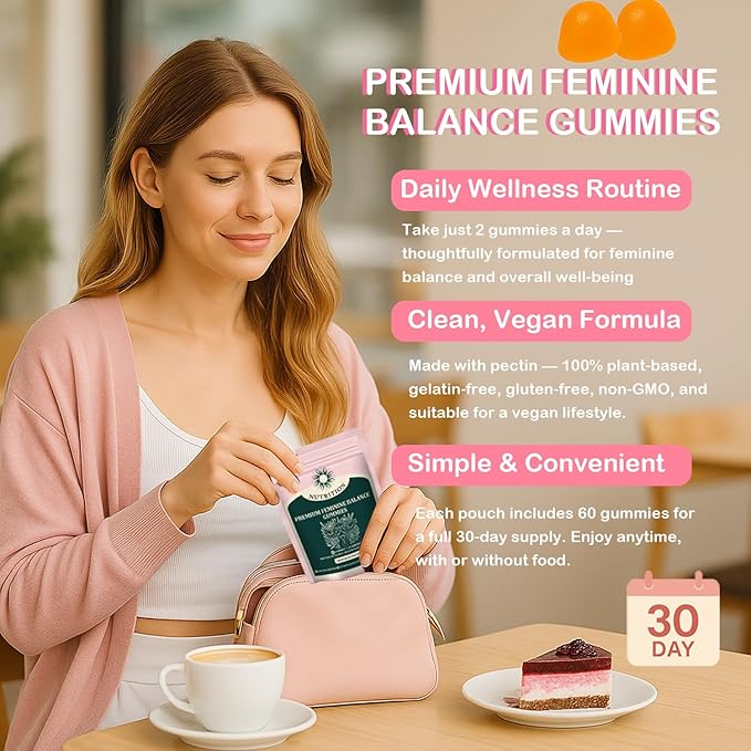 Feminine Balance Gummies – Daily pH Balance & Vaginal Health Support, Probiotics for Womens Odor & Confidence Pineapple Flavor Vegan & Sugar-Free (30-Day Supply)