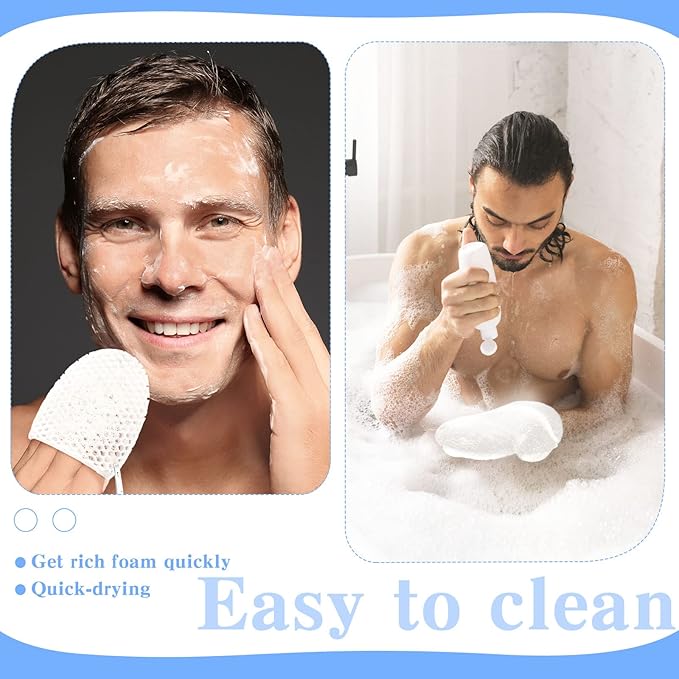 Vesici 2 Pcs Honeycomb Exfoliating Glove Set Exfoliating Bath Mitt Honeycomb Face and Body Scrubber Shower Mitt Sponges for Cleaning Body Shower Face Skin Beauty Spa(White)