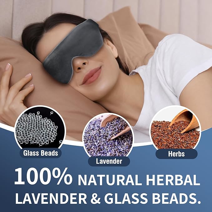 Heated Eye Mask, Zinpaza Microwave Warm Compress for Eyes Moist Heat Eye Compress Warm Eye Compresses Eye Heating Pad Hot Eye Mask for Dry Eyes Relief Stye Blepharitis MGD