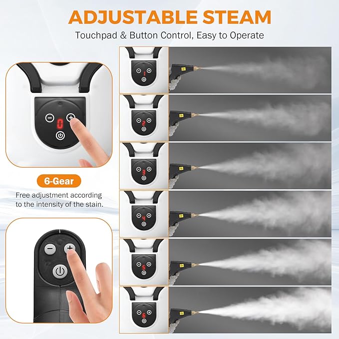 BEAMNOVA Steam Cleaner for Car Detailing 1.2L (41oz) Water Container Handheld Steamer for Cleaning Portable Steam Gun High Pressure Multipurpose Steam Machine, White