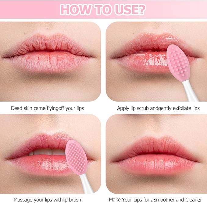 5Pcs Lip Scrubber Exfoliator,Pore Scrub Brush for Face,Nose Scrubber,Silicone Lip Pore Cleansing Brush for Exfoliating, Massageing, Blackheads Removal, Color Skin Care, DIY Masks