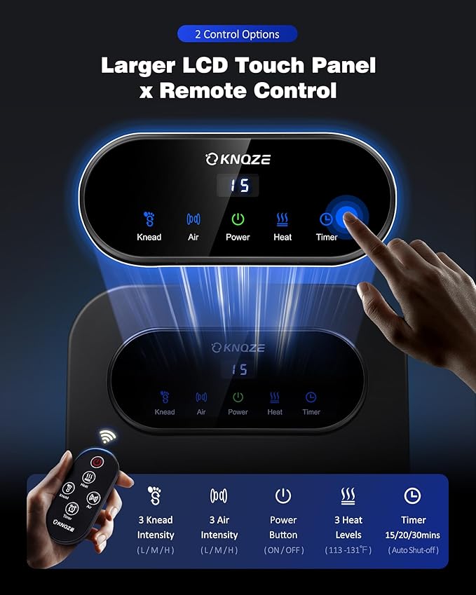 Foot Massager with Heat and Remote, Shiatsu Deep Kneading Feet Massager for Plantar Fasciitis & Neuropathy, Foot Warmer, Gifts for Mom Women Men Dad, Fits Up to Men Size 12