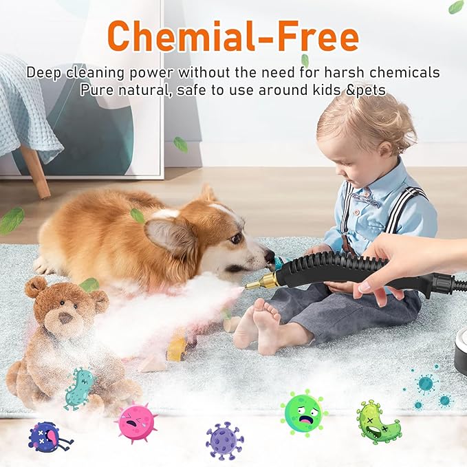 2500W Handheld Steam Cleaner, High-Temperature Pressurized Steam Cleaner, Grout Steam Cleaner, High Heat Steamer for Cleaning Couch, Floor Tile, Bathroom, Microwave, Mattress Bed Bugs, Windows