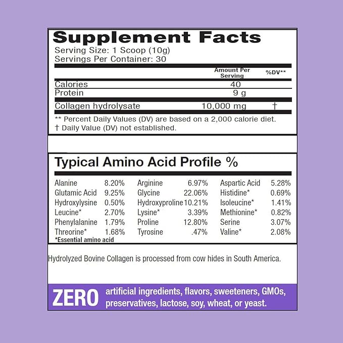 Sanar Naturals Collagen Peptides Powder, Unflavored - Hair, Skin, Nail, Joint Support - Reduce Wrinkles and Improve Skin Elasticity - Hydrolyzed Collagen Supplement, 10.58 oz
