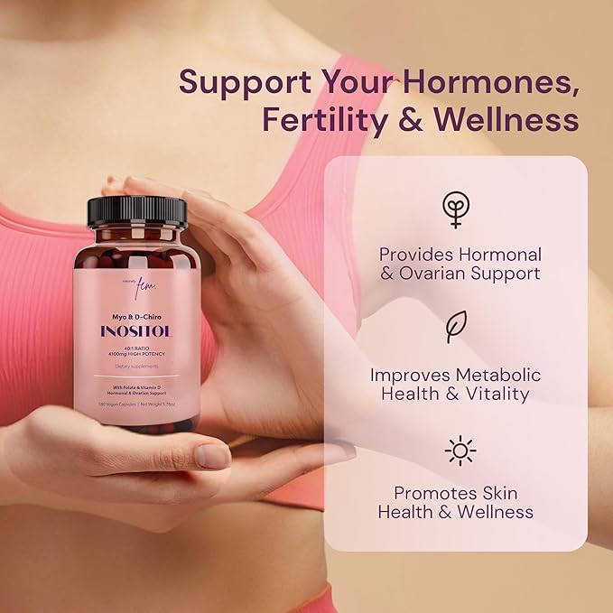 QSTA Myo-Inositol & D-Chiro Inositol Supplement for Women 4100mg (40:1 Ratio) – 9-in-1 Hormonal & Metabolic Support with Folate, Vitamin B6, B12, D3, Zinc & Chromium