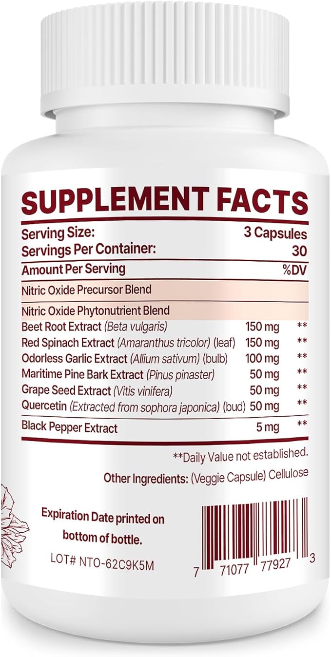 Nitric Oxide Supplement for Men, 90 Capsules (2 Pack)