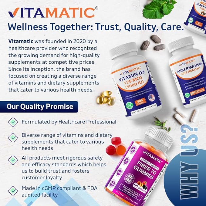 Vitamatic 2 Packs Acidophilus Probiotic - 10 Billion CFU - 120 Tablets - 5X Potency - Daily Probiotic Supplement, Supports Digestive Health (Total 240 Tablets)