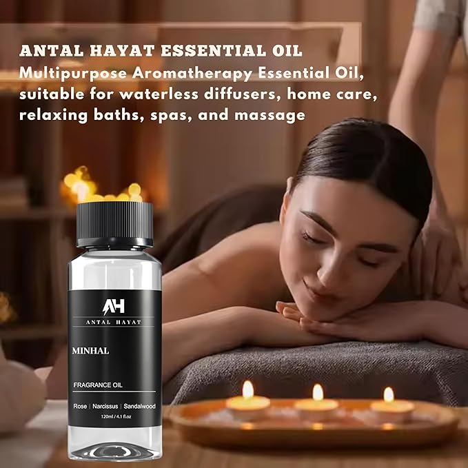 Minhal Diffuser Oil 120ml – Hotel Collection Scent – Inspired by Iris de Nuit Perfume – Rose, Narcissus, Patchouli – Luxury Essential Oil for Home – Fragrance Oil for Waterless Diffusers