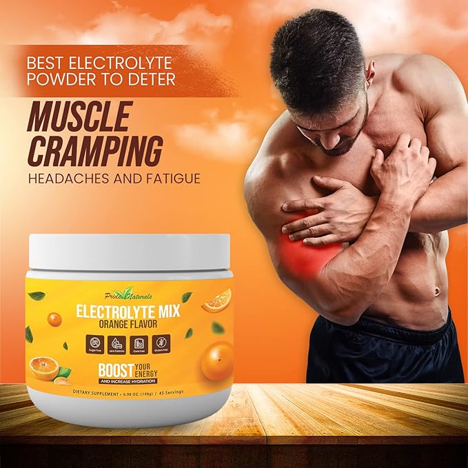 Electrolyte Powder - Refreshing Workout Recovery Electrolytes, Sugar Free, Gluten Free & Vegan, Pure Keto & Paleo Hydration Beverage, Immune Boosting Vitamins (198 Grams, Orange)