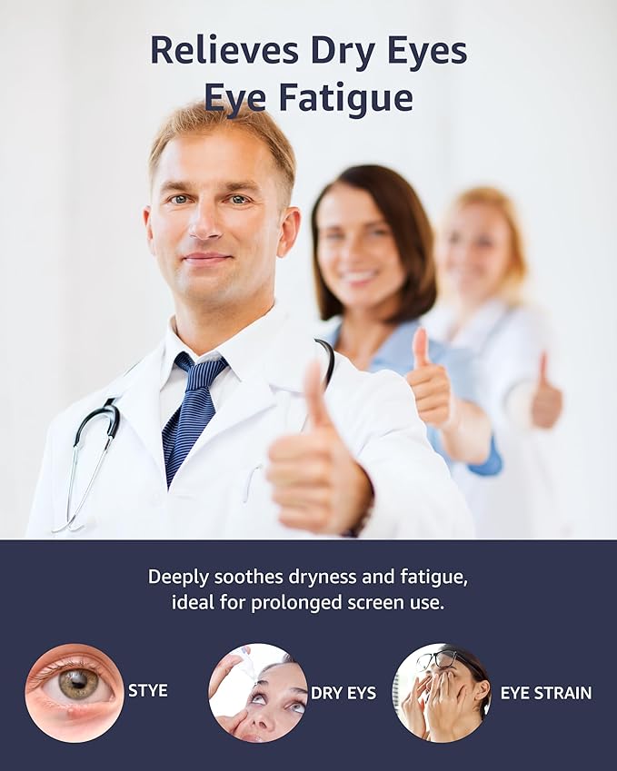 Silk Cordless Heated Eye Mask, Compress Heating Pad for Dry Eye Stye Eye Strain, Soothing and Relaxing Warm Compress for Sleep and Tension Relief