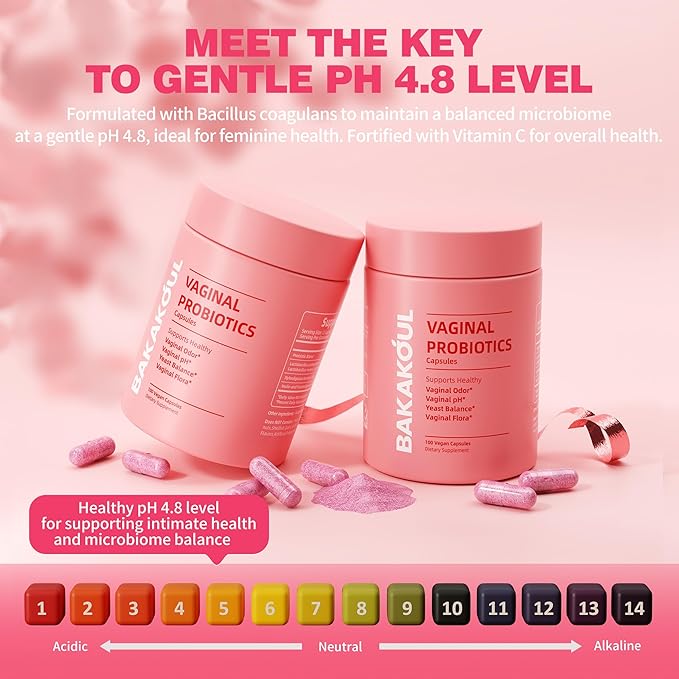 Vaginal Probiotic with Prebiotics & Lactobacillus Probiotic Blend pH Balance for Women,Vaginal Health Supplement,Reduce Vaginal Odor & Vaginal Flora,100 Count (Pack of 1)