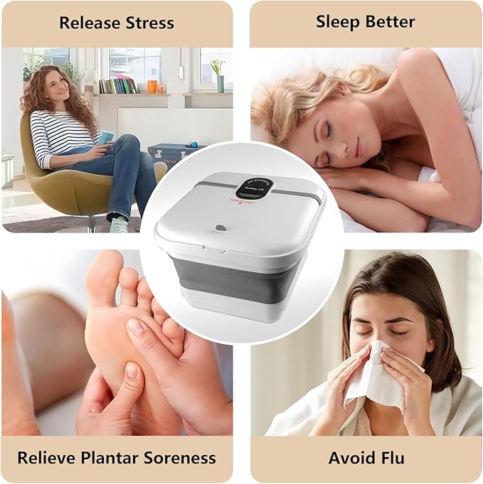 Pedicure Foot Spa, Foot Spa Bath Massager with Heat, Collapsible Bath Soak Tub, Portable for Any Casual Scene to Help You Relax, Mothers Day Fathers Gifts, Gifts for Women Men