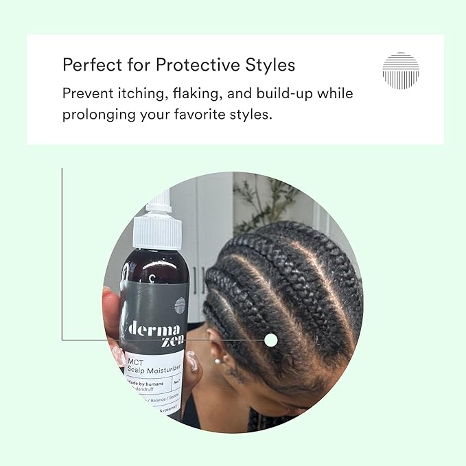 Malassezia-Safe MCT Scalp Moisturizer for Men & Women - Natural Treatment for Dry, Flaky Scalp | Tea Tree & Rosemary Essential Oils for Hydration, Itch Relief & Hair Growth Support - 4oz