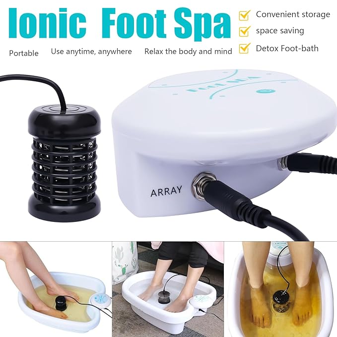 Ionic Detox Foot Bath Machine - Ion Cleanse & Chi Therapy Spa System Ion Aqua Foot Bath Portable,Ion Aqua Foot Bath Beauty Kit For Home, Spa & Beauty Clubs, Regain Health & Vitality