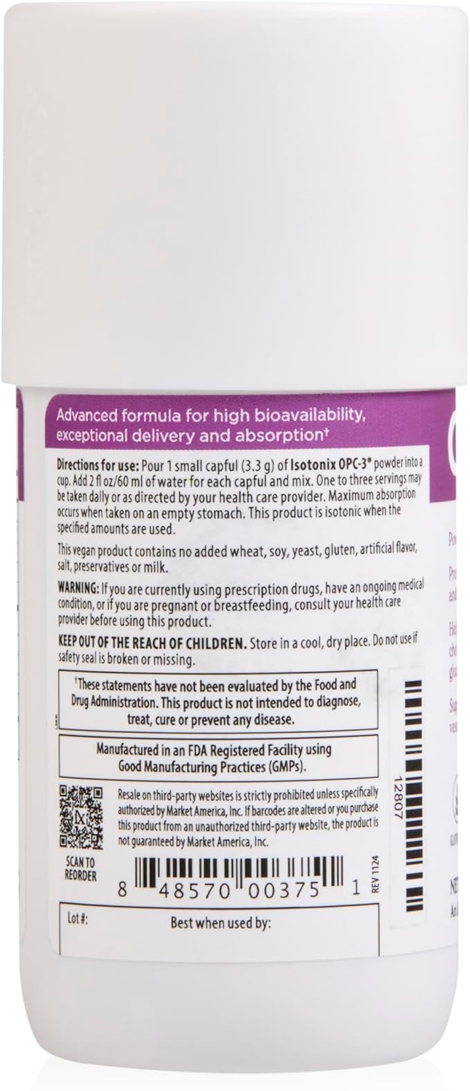 OPC-3 Isotonix - Antioxidant Supplement - Pycnogenol, Grape Seed Extracts, Bilberry, Red Wine & Pine Bark Extracts - for Heart & Circulatory Support - Isotonic, Vegan, Gluten Free - 30 Servings