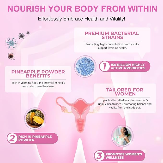 Vaginal Probiotics Gummies,Feminine Balance Gummies for Women,Womens Vaginal Health Supplement,Improve Immune,Promotion of Womens Health - 60 Gummies(2Pack)