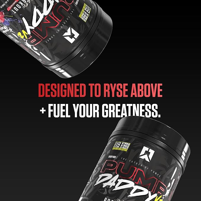 RYSE Pump Daddy V2 Pre Workout Powder - Noel Deyzel Signature - Freedom Rocks - Non-Stim Supplement with Citrulline, Creatine and Beta Alanine for Pumps, Endurance and Strength - 40 Servings