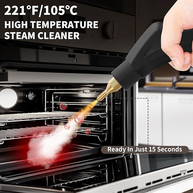 Steam Cleaner,10s Heat-Up,1.4L Tank,6 Level Adjustable Steamer,2500W Steamer for Cleaning,Portable Handheld Steamer with 12PCS Accessories,Suit for Home,Car,Dirt,Grease,Grout,Tile,Couch(White)