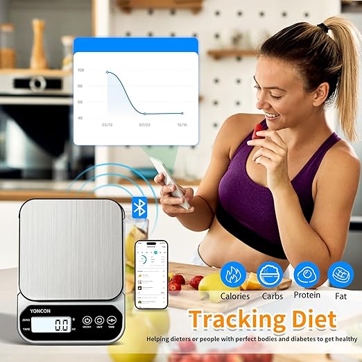 Smart Food Scale Digital Weight Grams and Oz, 3kg/0.1g Kitchen Scale for Weight Loss, Cooking, Baking, Super Accurate, Easy to Clean and Store, Tare Function (Batteries Included)
