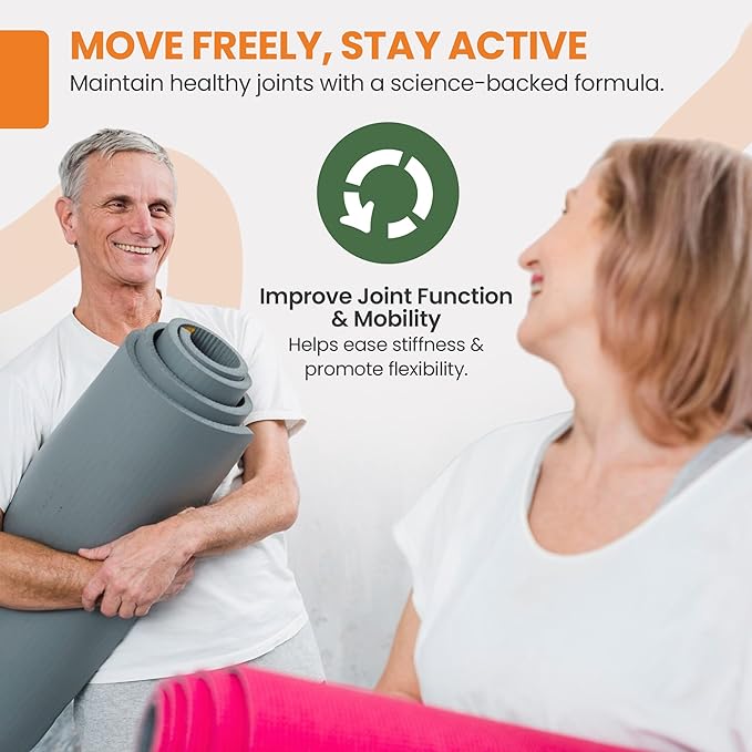 UC-II & MSM Supplement for Bone Health and Joint Flexibility - Supports Mobility & Comfort - 40mg UC-II Providing 10mg Total Collagen & 1000mg MSM - 60 Capsules (2 Caps Daily)