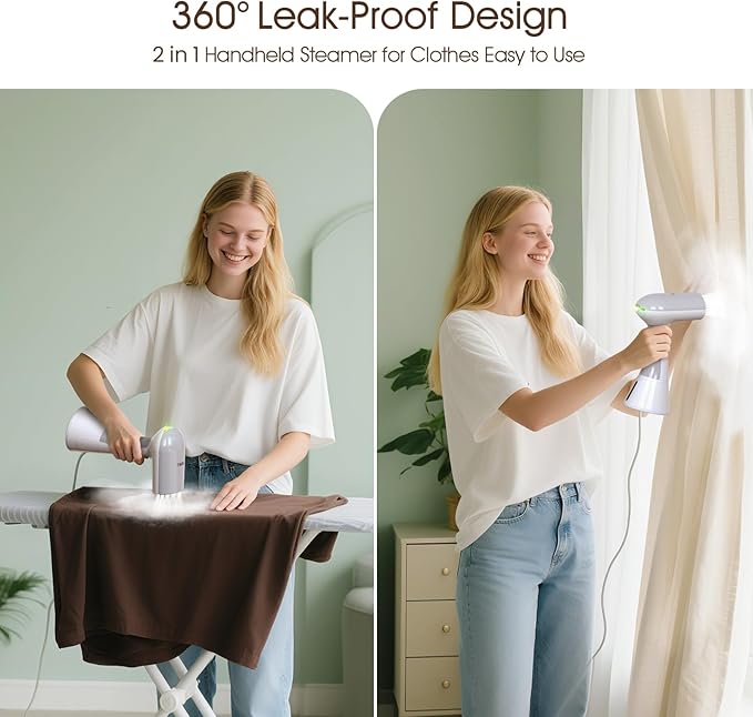Handheld Garment Steamer for Clothes, Travel Steamer for clothing Portable Mini, 302°F Turbo Extreme Penetrating Steam Wrinkle reduction, 20s fast heat up steam iron, Ideal for Home, Office