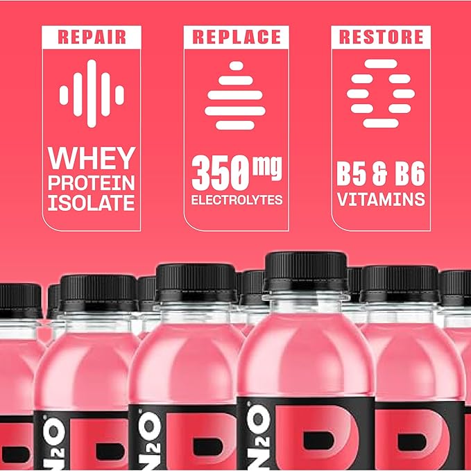 Protein2o Hydration Drink - 2-in-1 Liquid Clear Whey Protein Isolate and Electrolyte Drink - 20g Protein, Vitamins B5, B6 - Post-Workout Recovery - 16.9 Fl Oz - 12 Count Strawberry Watermelon