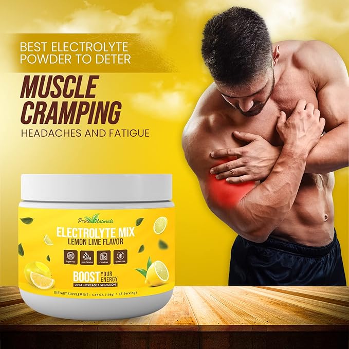 Electrolyte Powder - Refreshing Workout Recovery Electrolytes, Sugar Free, Gluten Free & Vegan, Pure Keto & Paleo Hydration Beverage, Immune Boosting Vitamins (198 Grams, Lemon Lime)