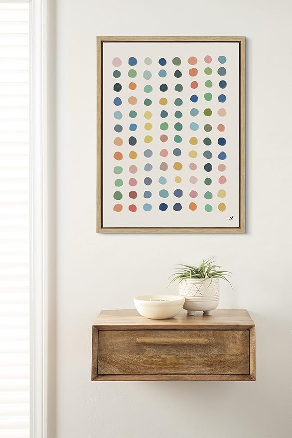 Kate and Laurel Sylvie Meditation 3 Framed Canvas Wall Art by Kelly Knaga, 18x24 Natural, Decorative Modern Art Print for Wall