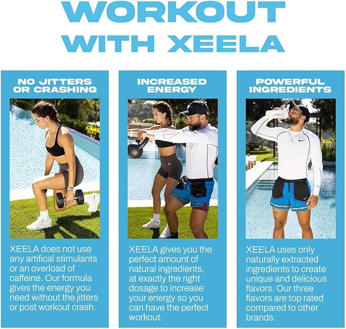 XEELA Pre Workout Powder - Clean & Tested - Jitter Free, Safe, and Natural - Increase Thermogenic Energy, Focus, and Endurance w/Creatine, Organic Caffeine, and Plant Based Citrulline (Grape Soda)