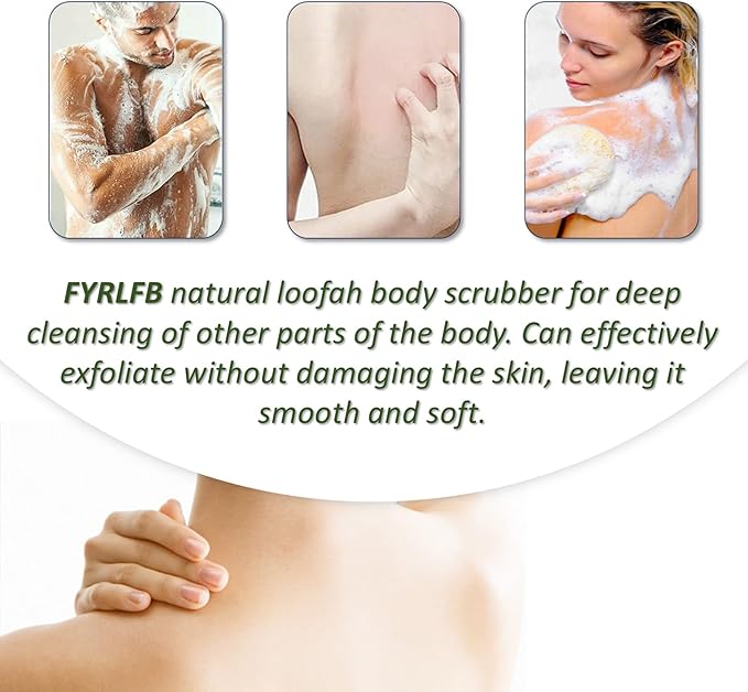 Natural Loofah Exfoliating Body Scrubber for Men and Women, Loofah Sponge Pads & Body Sponges Scrubber, Luffa Sponge to Clean & Relax Your Body Deeply (8 Pack)