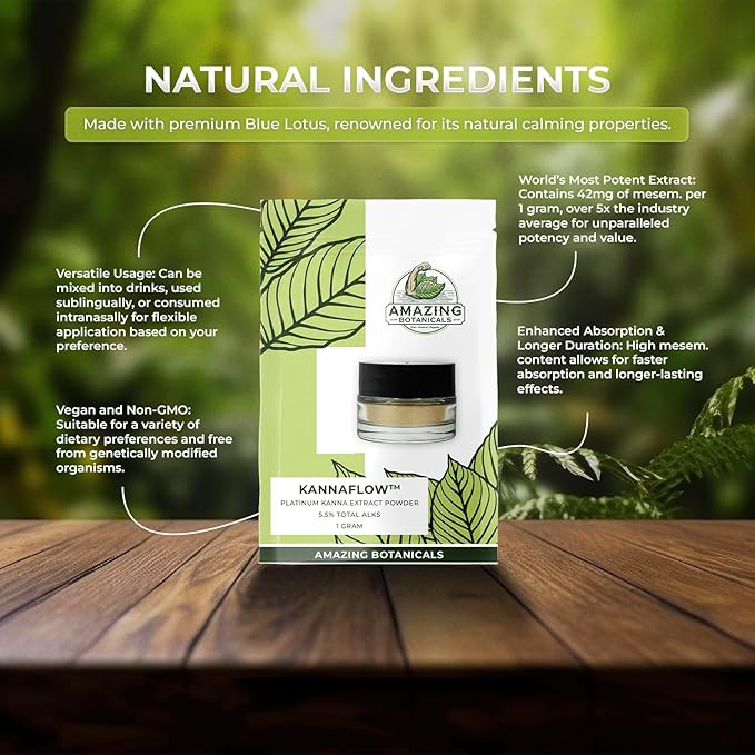Kanna Extract Powder, Premium Lab Refined Sceletium Tortuosum Extract | 5.5% Active Alkaloids, 80% Mesembrine - 25mg Alkaloid-rich extract - Includes dosing Spoon - (1 Gram) 40 servings